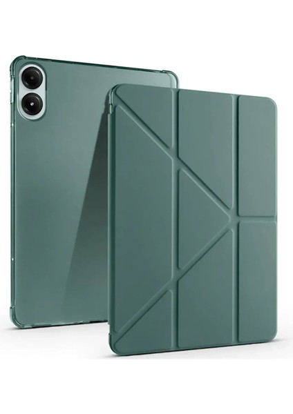 OMR02 Xiaomi Redmi Pad Se 4g Kılıf Kalemlikli Mars Tablet Kılıfı - Koyu Yeşil
