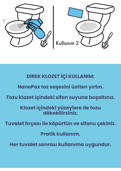 Tuvalet & Klozet Toz Temizlik Saşesi (12 Adet x 20GR) indirimleri