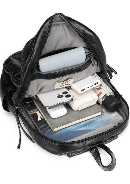 Barcelona Günlük Çok Cepli Orta Boy Kadın Sırt Çantası 1872 Koyu Gri fırsatları