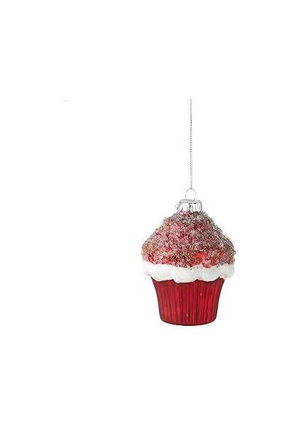 Red Cupcake Ağaç Süsü 10 cm