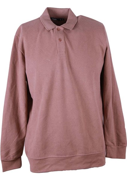 Polo Yaka Selanik Bej Erkek Sweatshirt 5052