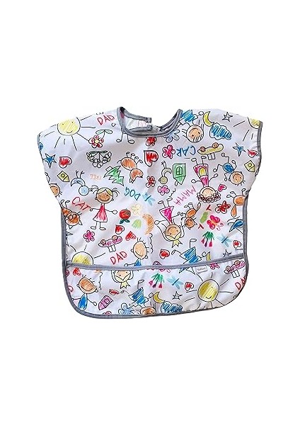 Yorni Unisex Su Geçirmez, Cırtlı, Cepli, Yarım Kollu Bebek/çocuk Mama Önlüğü, 1-3 Yaş Family