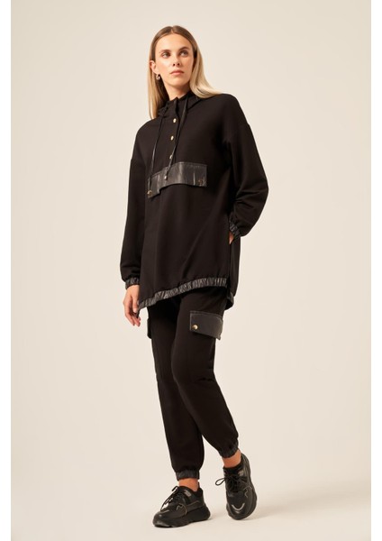 Kadın Kruvaze Düğme Detaylı Yelek Siyah 20763 modelleri