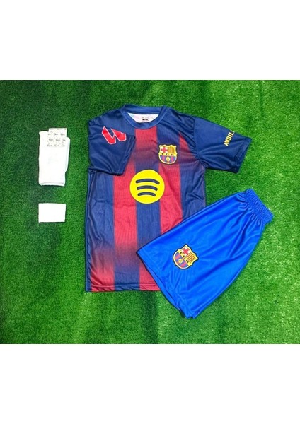 Barcelon'a 2025/26 Yeni Sezon Lamine Yamal 10 Numara Futbol Çocuk Forması 4'lü Set Çorap + Bileklik Hediyeli fiyatları