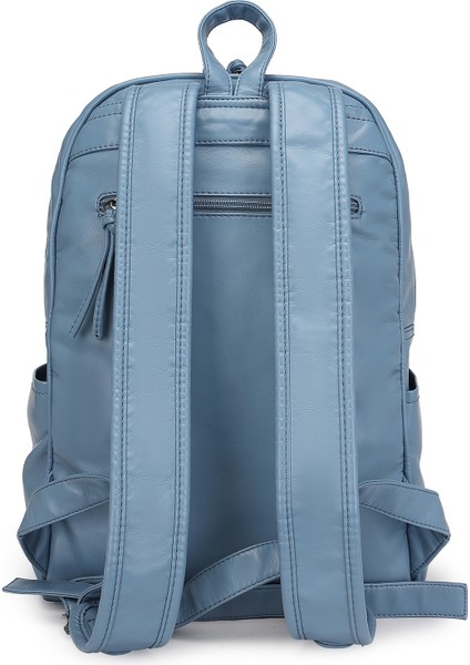 Barcelona Günlük Çok Cepli Orta Boy Kadın Sırt Çantası 1872 Jeans Mavi modelleri