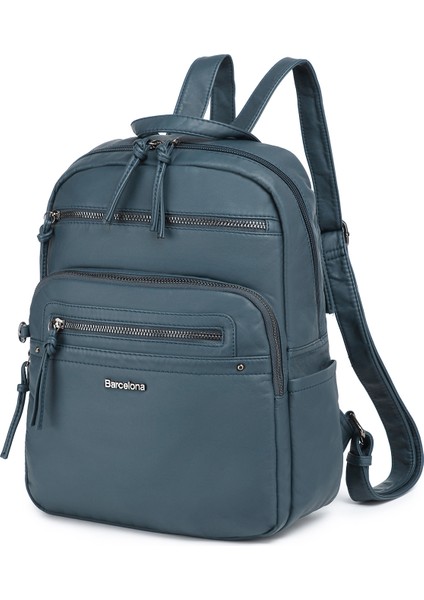 Barcelona Günlük Orta Boy Spor Çok Cepli Kadın Sırt Çantası 1928 Jeans Mavi fiyatları