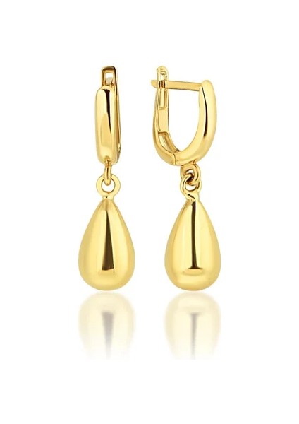 14 Ayar Altın Sallantılı Damla Küpe