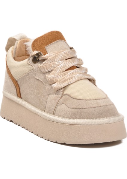 Bej Süet Bağcıklı Unisex Çocuk Spor Ayakkabı 412445 F modelleri