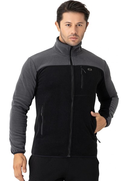 Erkek Tam Fermuarlı Polar Sweat Siyah 6051-10