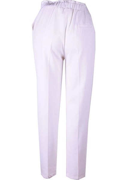 Arka Lastikli Ekru Kadın Pantolon 1417 modelleri