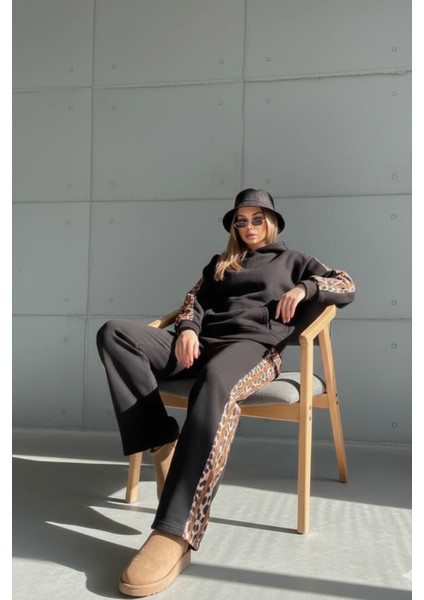 Leopar Detaylı Oversize Eşofman Takımı indirimleri