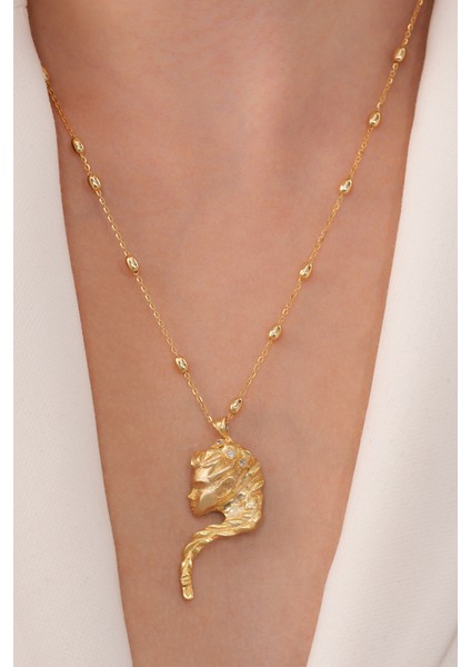 925 Ayar Gümüş 18K Altın Kaplama Persephone El Yapımı Mitolojik Kolye