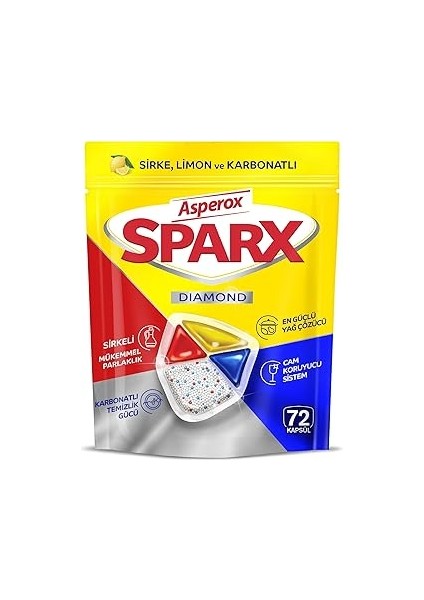 Asperox Sparx Bulaşık Makinesi Kapsülü 72 Adet
