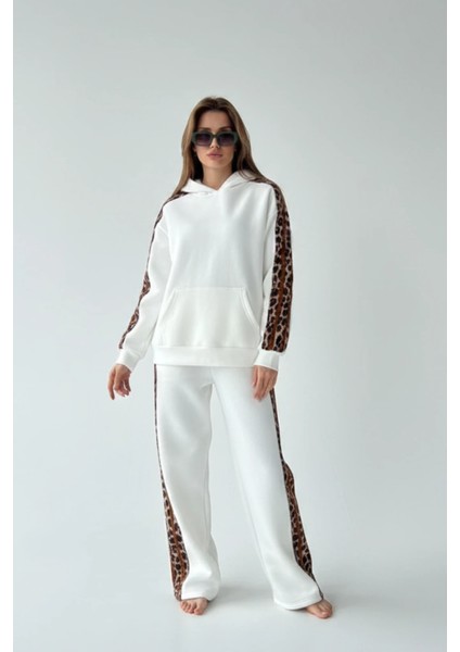Leopar Detaylı Oversize Eşofman Takımı