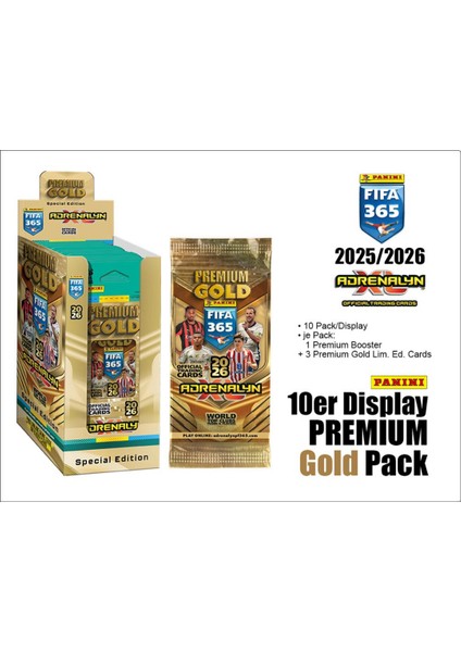 Lisanslı Panini Official Fıfa 365 2025/2026 Tc Adrenalyn Xl – Premıum Gold 10 Pack