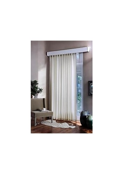 Hazır Saten Güneşlik Perde Ekru Renk (210X190CM)