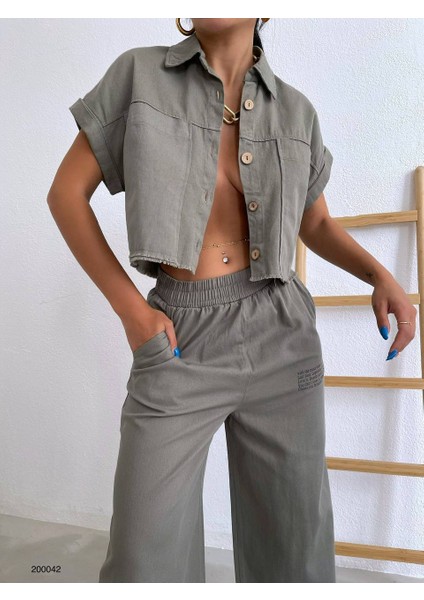 Kısa Kollu Crop Gömlek modelleri