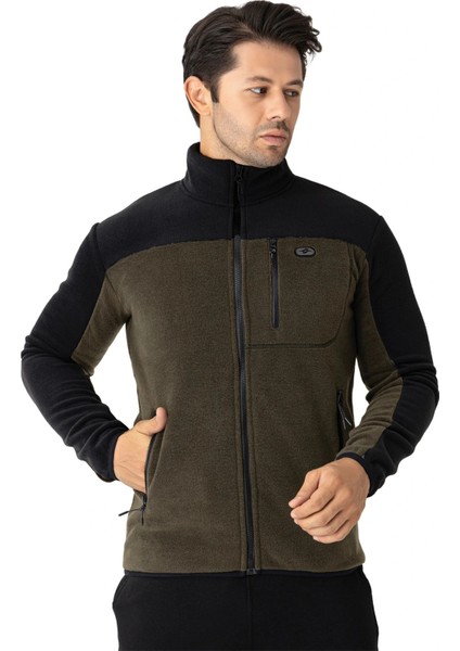 Erkek Tam Fermuarlı Polar Sweat Haki 6051-04