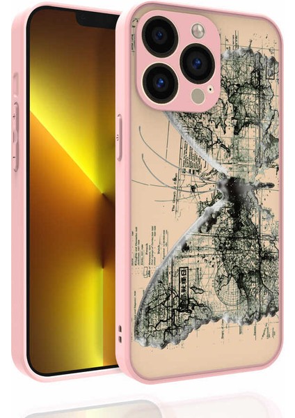 iPhone 13 Pro Kılıf Desenli Kamera Korumalı Parlak Vlmt Nora Kapak-No4