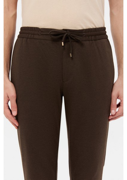 Ds Damat Slim Fit Kahverengi Örme Jogger Pantolon fiyatları
