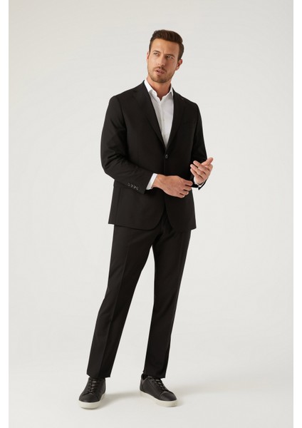 Ds Damat Comfort Fit Siyah Düz Takim Elbise modelleri