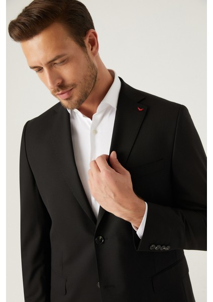 Ds Damat Comfort Fit Siyah Düz Takim Elbise