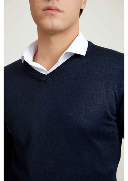 Ds Damat Regular Fit Lacivert Düz Örgü Kazak fırsatları