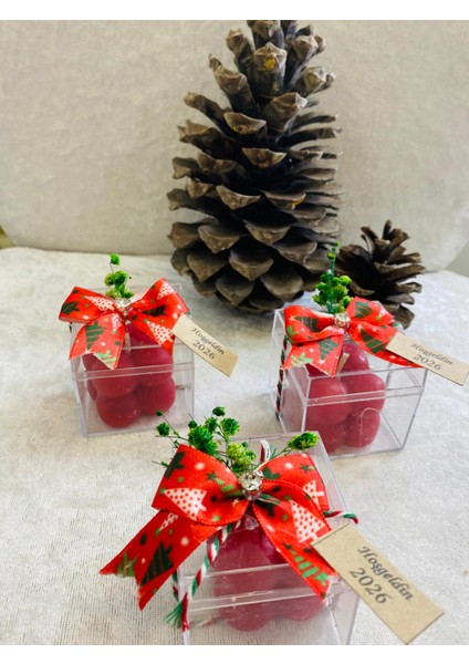 Hoşgeldin 2026 Yeni Yıl Yılbaşı Hediyesi, Kırmızı Bubble Mum