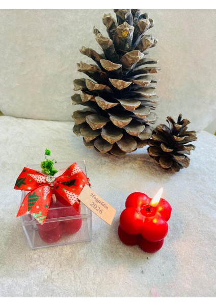 Hoşgeldin 2026 Yeni Yıl Yılbaşı Hediyesi, Kırmızı Bubble Mum