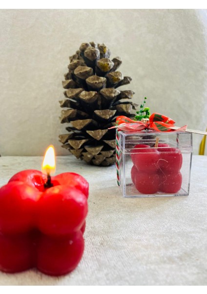 Hoşgeldin 2026 Yeni Yıl Yılbaşı Hediyesi, Kırmızı Bubble Mum