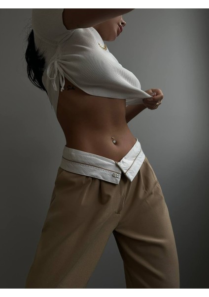 Bel Katlamalı Plazzo Pantolon fırsatları