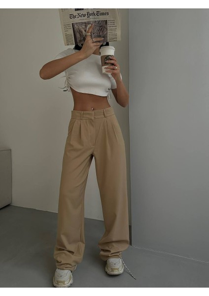 Bel Katlamalı Plazzo Pantolon indirimleri