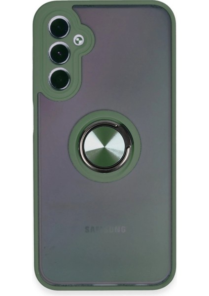 OMR02 Samsung Galaxy A24 4g Kılıf Montreal Yüzüklü Silikon Kapak - Yeşil