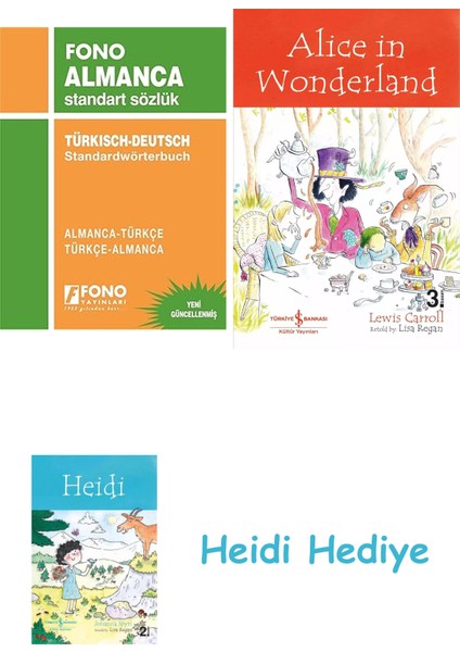 Almanca / Türkçe - Türkçe / Almanca Standart Sözlük + Alice In Wonderland + Heidi