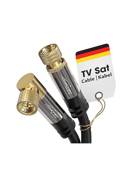 Kabeldirekt – Sat/anten Kabluso, Koaksiyel Kablolar – 90° Açılı/düz – – 4K Tv Uydu Kablosu, F Ko