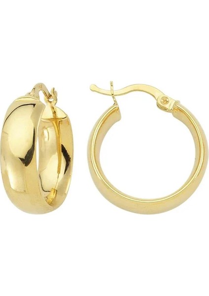 14 Ayar Altın Kalın Halka Küpe