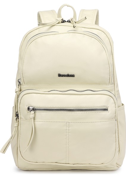 Barcelona Günlük Çok Cepli Orta Boy Kadın Sırt Çantası 1872 Bej fiyatları