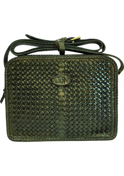 Handmade Peke Kahve Deri Kadın Çapraz Askılı Çanta 042 Peke