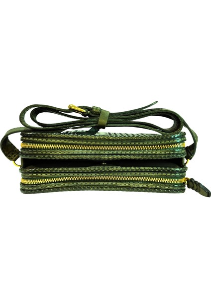 Handmade Peke Kahve Deri Kadın Çapraz Askılı Çanta 042 Peke