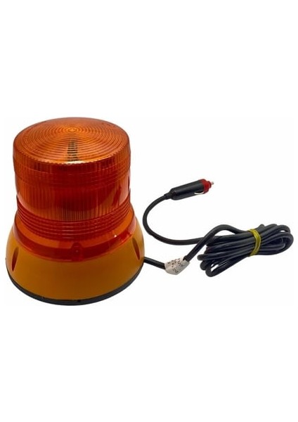 12V-24V Çakar Tepe Lamba Ledli Mıknatıslı Çakmak Fişli Sarı (145*145 Mm) - Tas 061