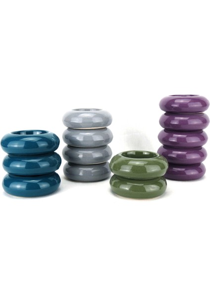 Seramik Tealight Mumluk – El Yapımı, Isıya Dayanıklı, Dekoratif Yuvarlak Mumluk