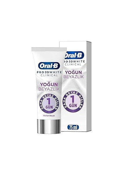 3D White Clinical Yoğun Beyazlık Parlak Beyaz Diş Macunu 75 ml