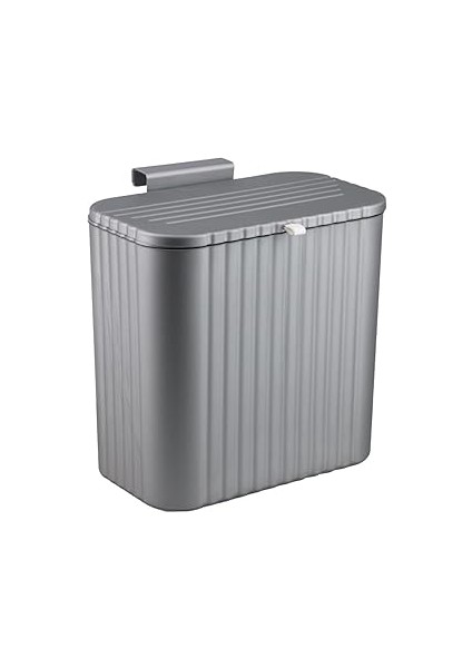 Mutfak Tezgah Üstü ve Dolap Askılı Çöp Kovası 12LT Gri (NVE163)