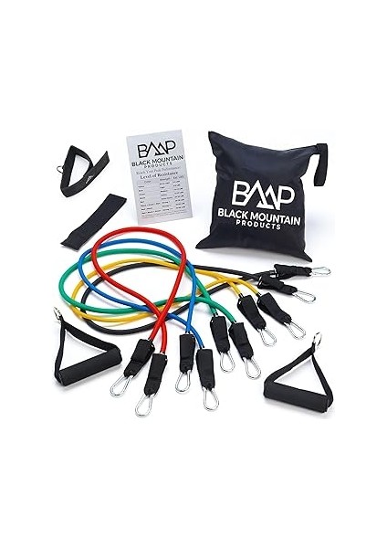 Black Mountain Products Kapı Çapa, Ayak Bileği Kayışı, Egzersiz Tablosu ve Taşıma Çantası ile Diren