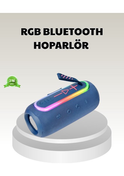 Mavi Taşınabilir Bluetooth Hoparlör Kompakt Tasarım ve Güçlü Ses