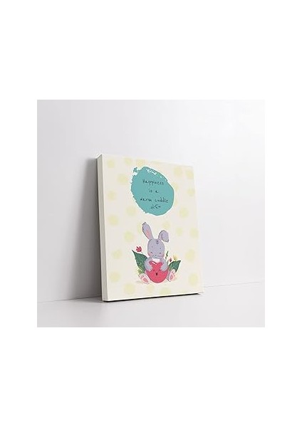 Tatlı Tavşan Bebek Odasına Özel Kanvas Tablo - 30X40 cm