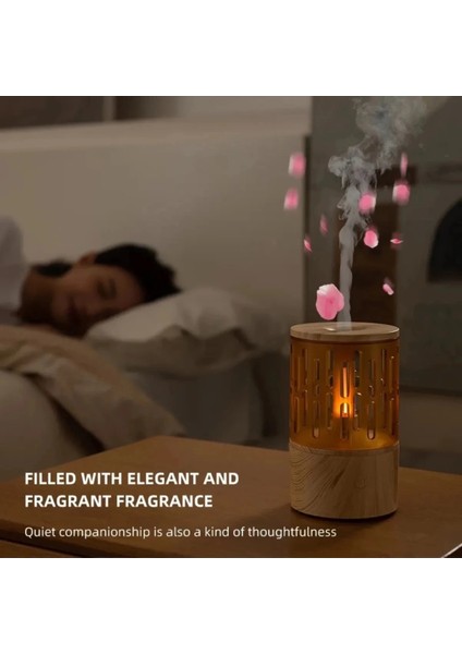 Mum Işığı Görünümlü Taşınabilir 125ML Kapasiteli Işıklı Aroma Yayıcı Hava Nemlendiric fırsatları