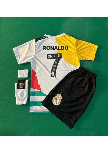 Ronaldo Özel Tasarım Tüm Takımlar Futbol Çocuk Forması 4'lü Set Çorap + Bileklik Hediyeli fiyatları