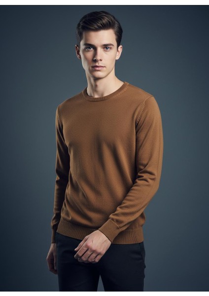 Erkek Ince Bisiklet Yaka Basic Triko Kazak