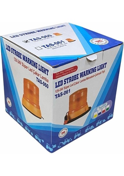 12V-24V Çakar Tepe Lambası Ledli Sarı (145*145 Mm) - TAS-060 modelleri